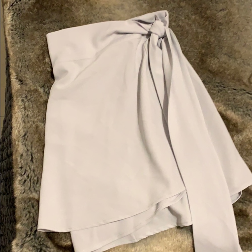 Silk Chiffon Light Grey Wrap Skirt